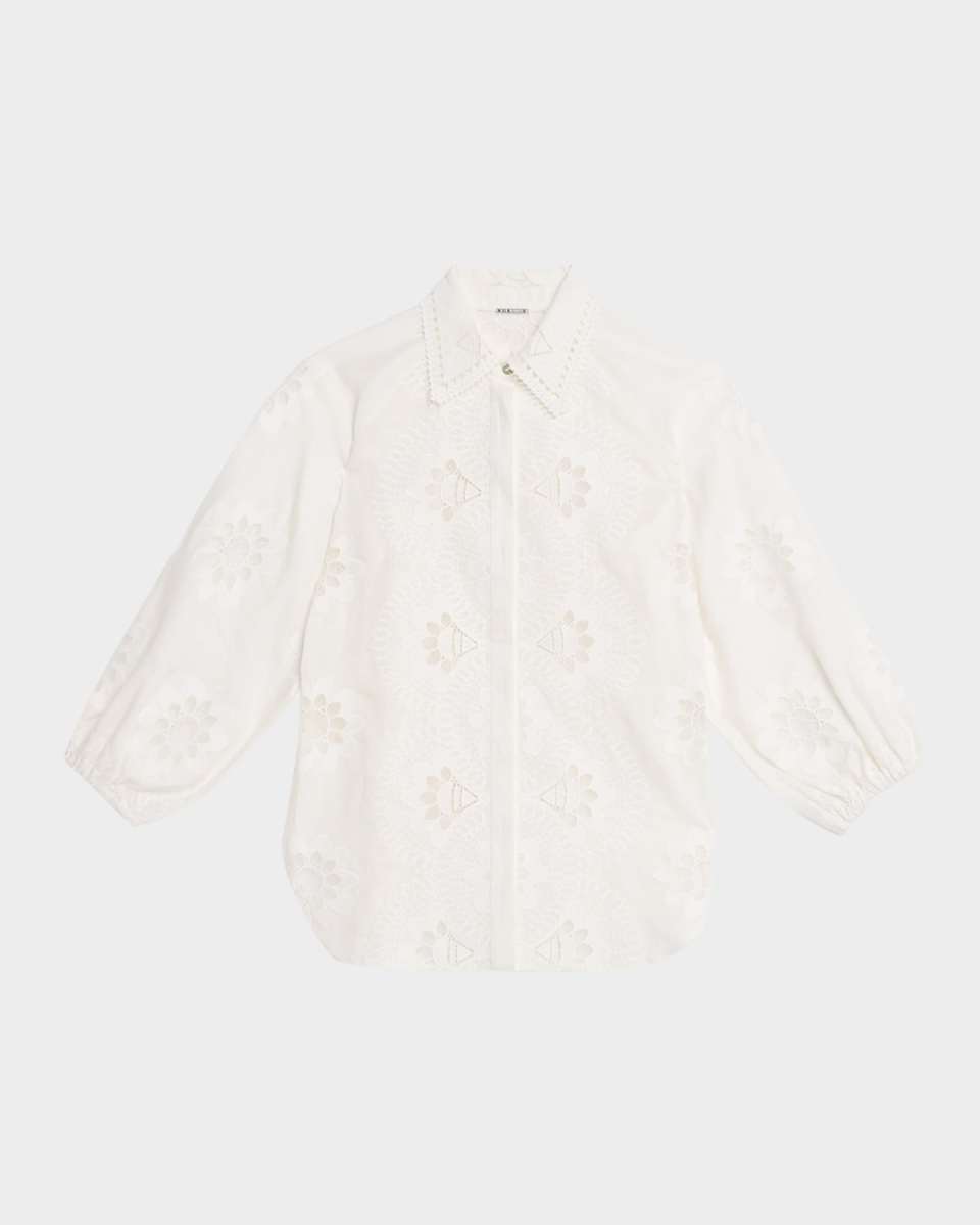 The Romy Embroidered Button-Down Blous